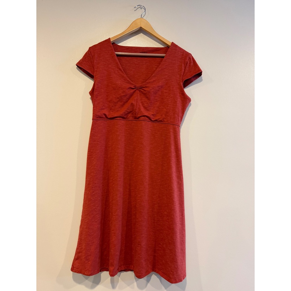 Toad&Co Womens Rosemarie dress Organic Cotton color-chili Large